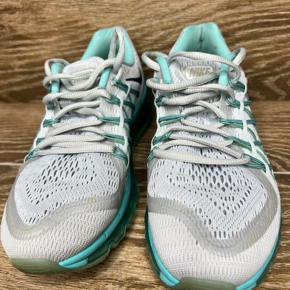 Nike Womens Air Max 2015 698903-007 White Green Running Shoes Lace Up Size 8.5. - Picture 3 of 9